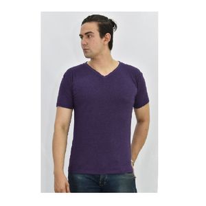 Polo Básico para Hombre cuello en V Morado Talla M
