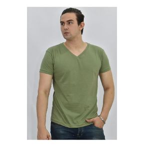 Polo Básico para Hombre cuello en V Verde claro Talla S