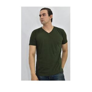 Polo Básico para Hombre cuello en V verde Talla L