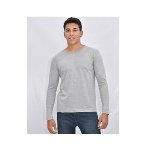 Polo Básico Manga Larga Gris  para Hombre Talla L