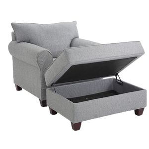 Sillon Mallma Deco Praga + Banqueta Baul Plata