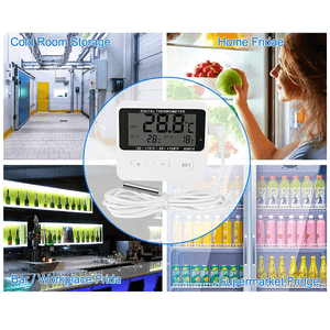 Termómetro Digital Ambiental con Alarma Programble de Alta y Baja Temperatura