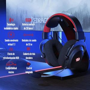 Audífono Redragon Zeus Pro Wireless H510-Pro Sonido 7.1 - Negro