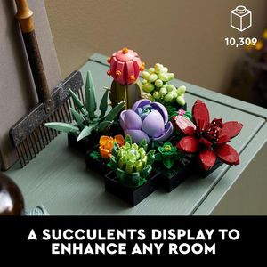 LEGO Icons Succulents - Plantas decorativas, creatividad para el hogar y oficina 10309