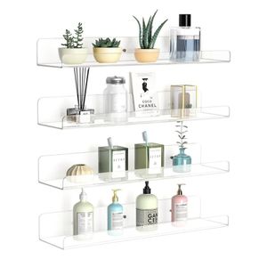Set de 4 Estantes Acrílicos Flotantes HogarMás
