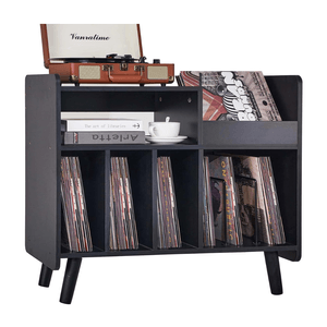 Mueble Estante Tocadisco Marc Negro Muebles Bonno