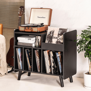 Mueble Estante Tocadisco Marc Negro Muebles Bonno