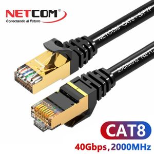 Cable de Red Cat 8 Conector Rj45 40 Gbps Lan Ethernet 3 Metro NETCOM