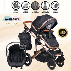 Coche Moisés Mini 4 en 1 Jakius con Portabebé Negro
