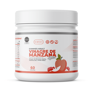 Vinagre de Manzana con Inulina Vitamina B12 y Ácido Fólico Nibray 60 Gomitas