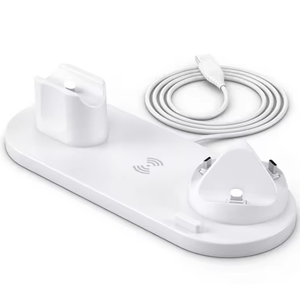 Cargador Inalámbrico 6 en 1 Multifuncional Base de Carga BXD-08 Blanco