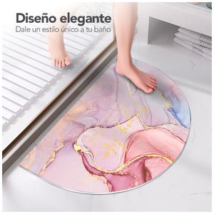 Piso Alfombra Super Absorbente Media Luna de Baño