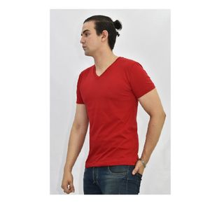 Polo Básico para Hombre cuello en V rojo Talla XL
