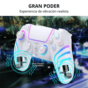 Mando PS4 Inalámbrico Blanco con 4 Efectos de Luz SEISA SJ-4013B