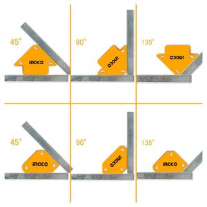 Set 6 Escuadras Magnéticas 45° 90° 135° para Soldar Ingco AMWH6001