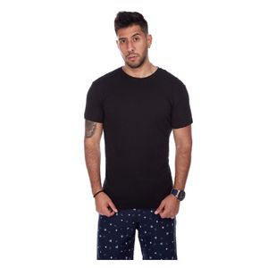 Polo Básico para Hombre Cuello Redondo negro Talla XL