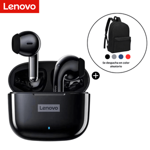 Audifono Bluetooth Lenovo LP40 Pro Tws Negro Mas Mochila Basic de regalo