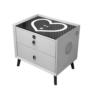 Mesa De Noche Smart Corazón con 2 Cajones | Blanco
