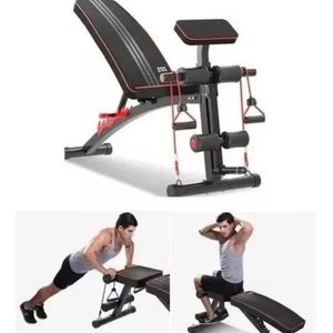 Banca Multifuncional  con ligas y porta discos Sport Fitness W200