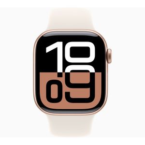 Apple Watch Series 10 Aluminio (GPS + Celular) 42 mm ML - Oro Rosa Sport Band Star Light