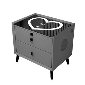 Mesa De Noche Smart Corazón con 2 Cajones | Gris