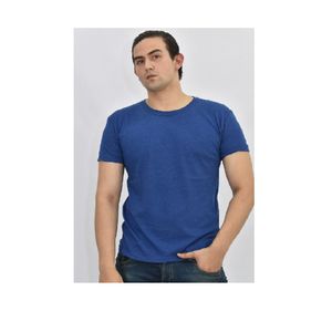Polo Básico para Hombre Cuello Redondo Azul Talla M