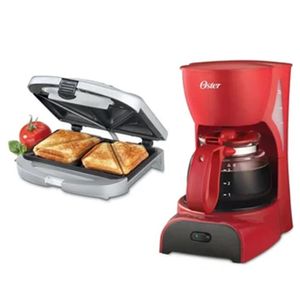 Combo Cafetera Oster Bvstdcd5r5 + Sandwichera imaco Ist101 2 panes