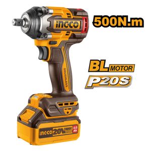 Llave De Impacto Brushless Ingco 20V 500NM + 2 Baterías 4.0AH + Cargador CIWLI2050