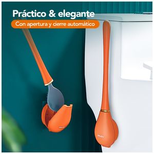 Cepillo para Baño de Silicona con Pegatina Naranja