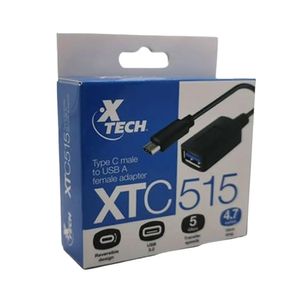 Adaptador Transferencia de Datos XTC-515 TipoC Macho a UsbA  3.0 12cm