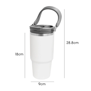 Termo de Acero Inoxidable con Asa Portable 600 ml Curva Blanco