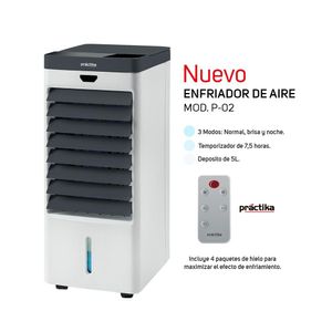 Enfriador de Aire Silencioso 400 m3/h Practika P-02 75W Blanco