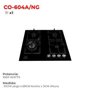 Cocina a Gas Empotrable de 4 Hornillas IKA CO-604/NG