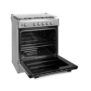 Cocina a Gas 30" de 5 Hornillas Midea MGS30FS2LBAMB Venus Silver
