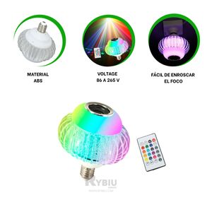 Foco con Bluetooth Led de Tono Multicolor Y+Papel de Regalo