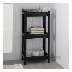 Estante Plegable de Plastico con 3 Niveles en Negro