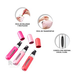 Atomizador de Perfume Facil de Rellenar Set 3 Multicolor