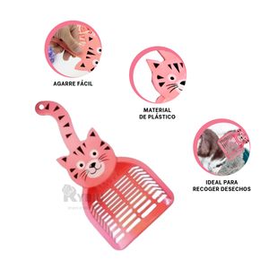 Pala Cernidora con Diseño para Gato en Rosado