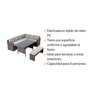 Set de terraza Tobago 4 piezas Seccional