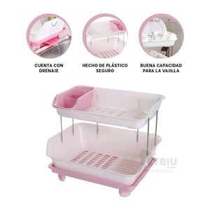 Colador Secador para Platos 2N Rosado Y+Post-it Adhesivos