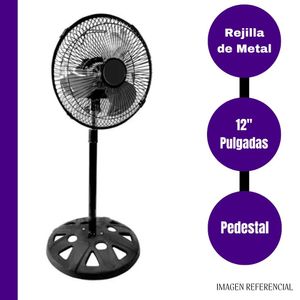 Ventilador de Pedestal 12” pulgadas – 3 Aspas de metálica