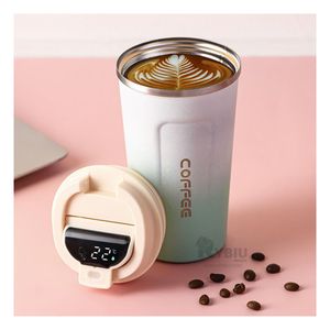 Vaso Digital Termico en Celeste con Blanco Y+Papel de Regalo