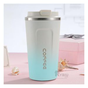Taza Resistente en Celeste con Blanco Y+Gift Stickers
