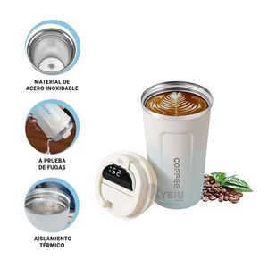 Taza Resistente en Celeste con Blanco Y+Gift Stickers