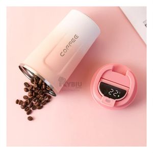 Vaso Digital Termico en Rosado con Blanco Y+Papel de Regalo