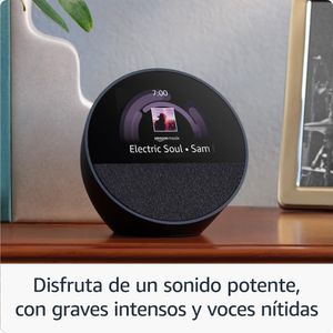 Altavoz inteligente Echo Spot (2024) despertador, sonido vibrante y Alexa, negro