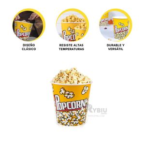 Balde Creativo de Popcorn 12x12cm Amarillo Y+Regalo Agendita
