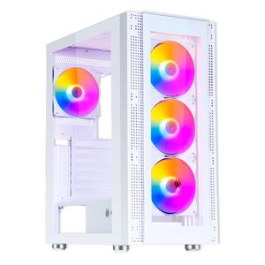 Gabinete Antryx RX-260 WHITE, USB3.0, FRGB FAN X4, panel lateral de vidrio templado