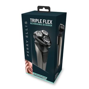Afeitadora Perry Ellis de 3 cabezales, ergonómico, recargable, negro