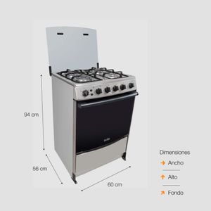 Cocina de Pie a Gas SOLE 4 Quemadores VARADERO GLP COSOL030 Silver